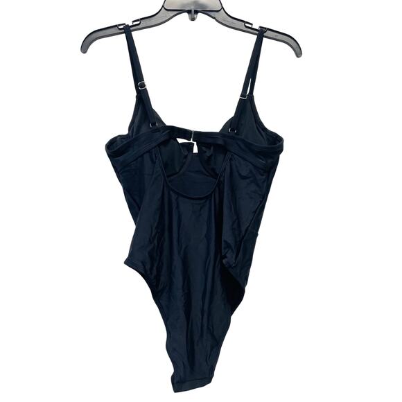 Cupshe Women's Black Cheeky Underwire Tummy Control One Piece Swimsuit Large - Picture 4 of 7